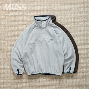 SEDAN SNAP ALL FLEECE 刺绣立领复古抓绒套头卫衣 PURPOSE 现货