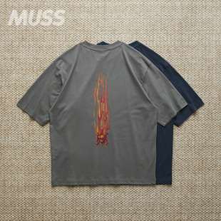 现货 OAKLEY FLAME GRAPHIC TEE休闲字母火焰印花轻薄棉质短袖T恤