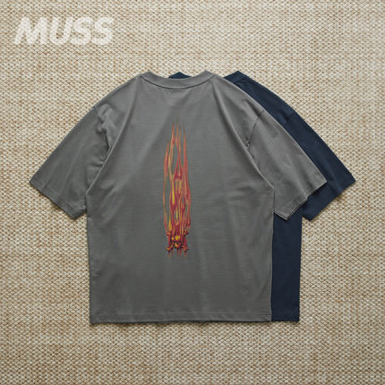 现货 OAKLEY FLAME GRAPHIC TEE休闲字母火焰印花轻薄棉质短袖T恤