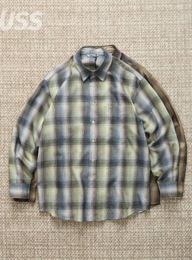 现货 AURALEE SUPER LIGHT WOOL 日产可水洗超细羊毛格纹衬衫25AW