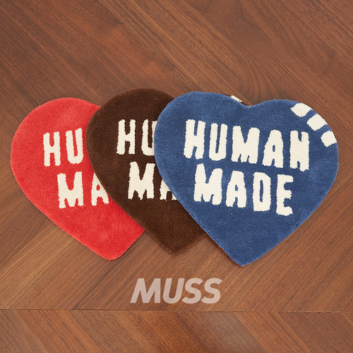 现货 HUMAN MADE HEART RUG 羊毛混纺爱心字母居家地毯 24SS