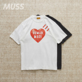 日产擦色爱心印花竹节棉短袖 现货 T恤 GRAPHIC TEE HUMAN MADE