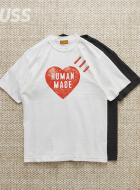 现货 HUMAN MADE GRAPHIC TEE 日产擦色爱心印花竹节棉短袖T恤