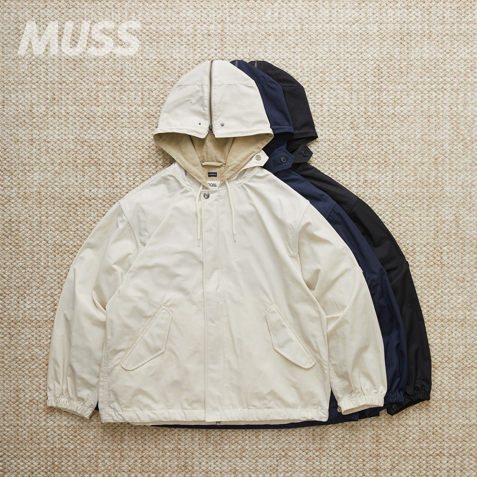 现货 NANAMICA NYLON TWILL HOODED 尼龙斜纹布宽松休闲拉链夹克图片