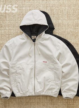 现货 STUSSY WORK JACKET INSULATED CANVAS石洗帆布连帽工装夹克
