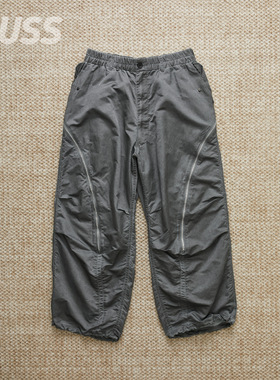现货 ROTOL GRAINSTONE TORNADO PANTS 日产尼龙拉链水洗褶皱长裤