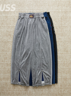 现货 LEH ZIP WIDE TRACK PANTS 日产天鹅绒拉链廓形休闲长裤