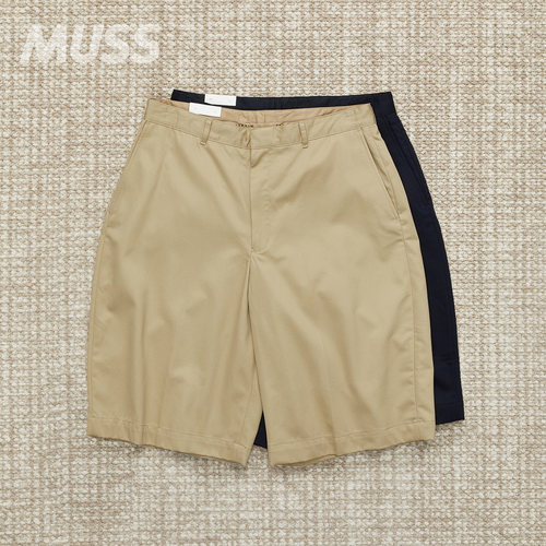 现货 FARAH NO TUCK WIDE SHORTS 单褶休闲复古斜纹布奇诺短裤