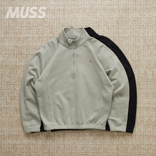 现货 ROA HIKING LOGO 490GSM HEAVY 法国毛圈布半拉链卫衣 25AW