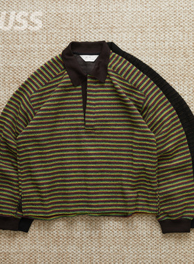 现货 ANCELLM WOOL BORDER SKIPPER 日产羊毛条纹针织POLO衫 25AW