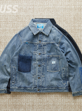 现货 LIBERAIDERS TRIBAL DENIM JKT 泼墨水洗复古牛仔夹克外套
