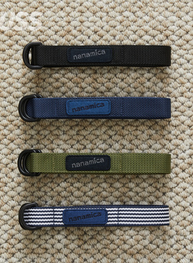现货 NANAMICA TECH BELT 编织涤纶帆布D环扣条纹纯色腰带 26SS
