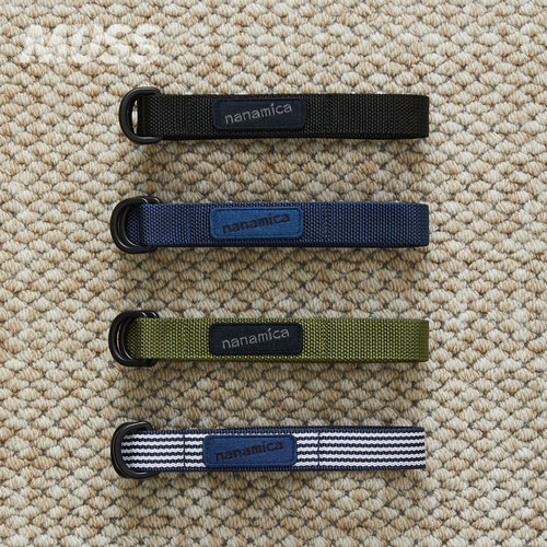 现货 NANAMICA TECH BELT 编织涤纶帆布D环扣条纹纯色腰带 26SS