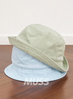 现货 HOLZWEILER PAFE WASHED BUCKET HAT水洗刺绣LOGO休闲渔夫帽