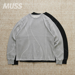 STITCH WAFFLE T恤 现货 日产不对称裁片华夫格长袖 JIEDA