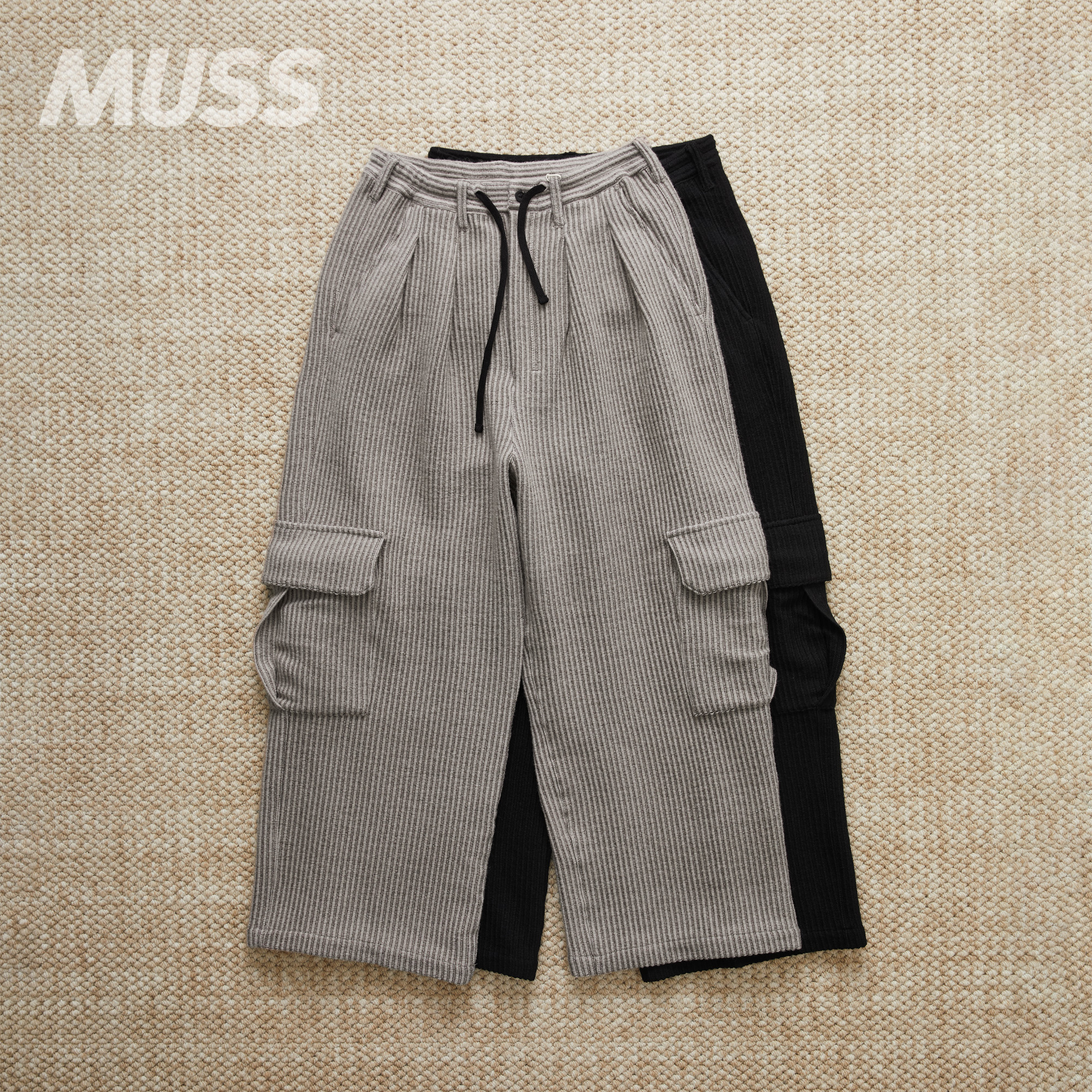 现货 ANCELLM WOOL CORDUROY CARGO 日产羊毛灯芯绒工装裤 25AW