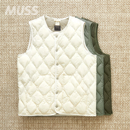 现货 TAION MILITARY BUTTON DOWN VEST 山系户外轻薄羽绒内胆马