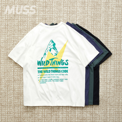 WILDTHINGS日线闪电标语印花T恤