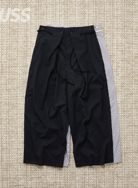 现货 KUON HAKAMA TROUSERS 日产泡泡纱宽松条纹休闲剑道裤 25SS