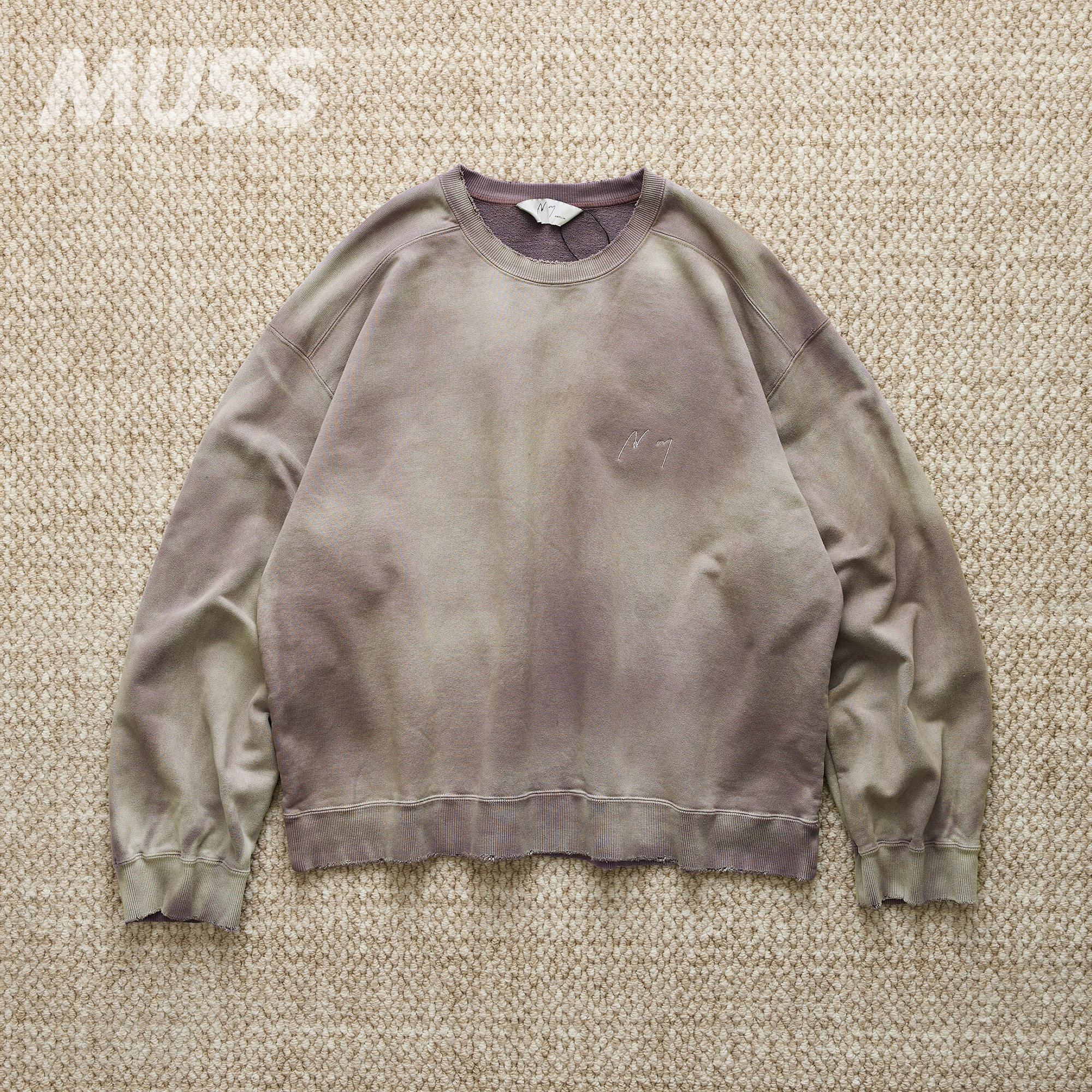 现货 ANCELLM UNEVENNESS SWEAT SHIRT 日产做旧破坏扎染卫衣25SS,男装,卫衣,淘宝优惠券,粉丝福利购,淘宝优惠卷