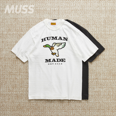 HUMANMADE竹节棉鸭子字母T恤