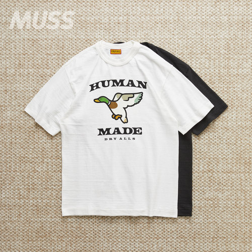 HUMANMADE竹节棉鸭子字母T恤