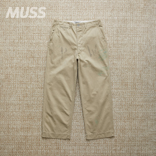 现货 BOWWOW PW 41 KHAKI TROUSERS 日产复古泼墨字母奇诺休闲裤