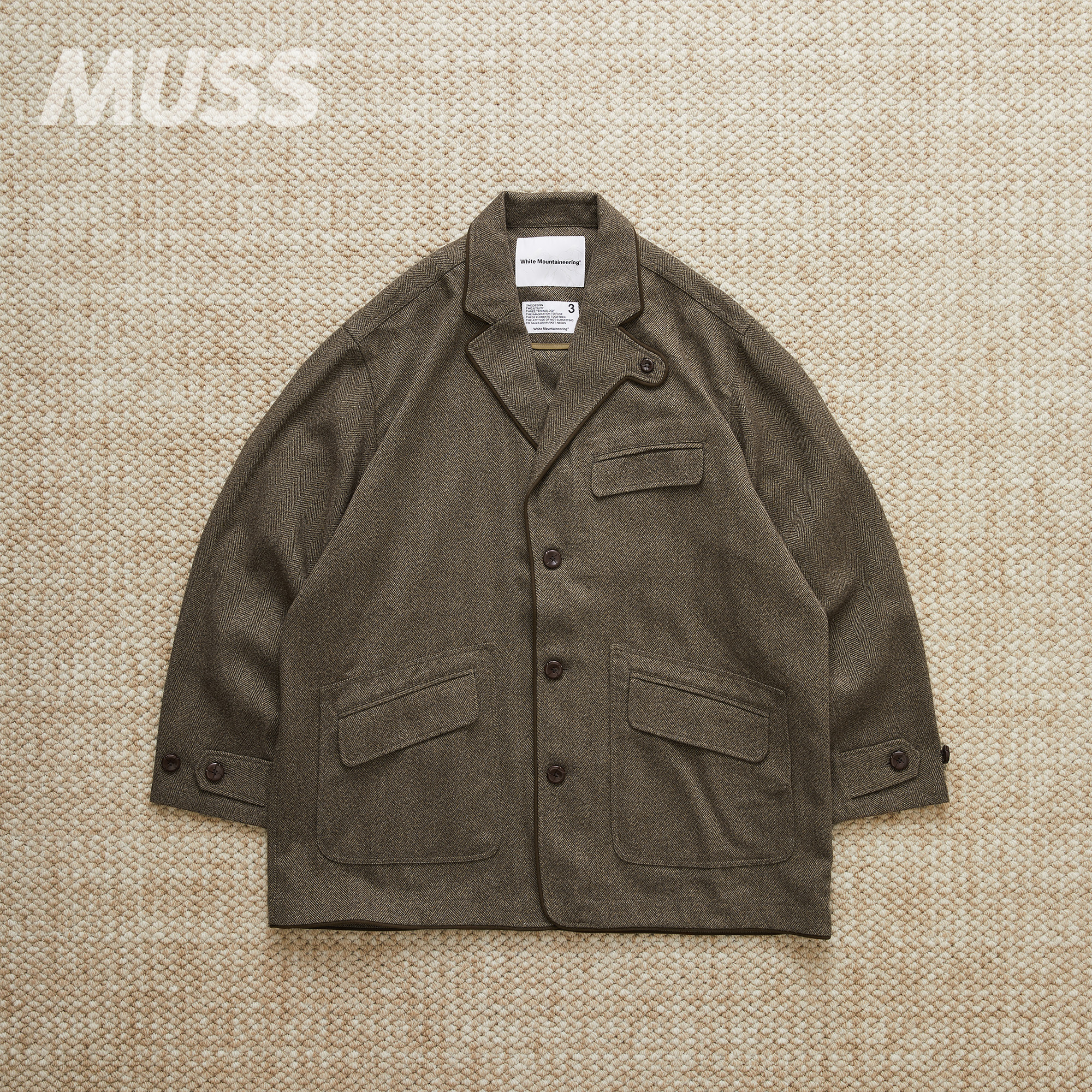 WHITEMOUNTAINEERING仿毛呢夹克