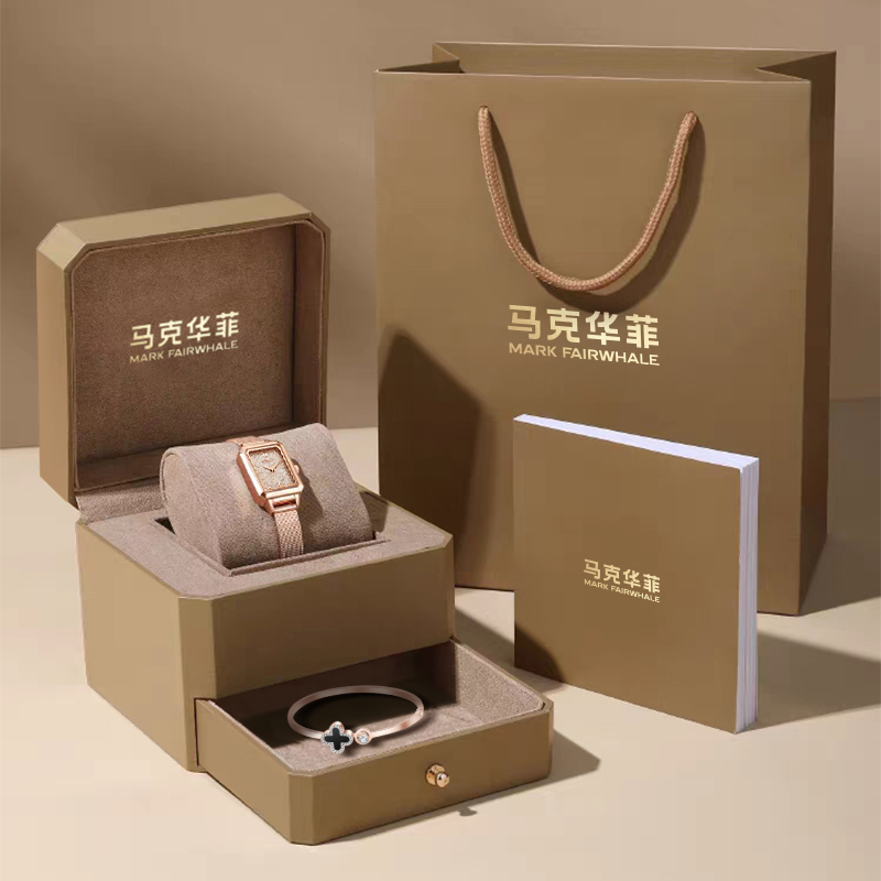 马克华菲金沙小方表女士手表女款流行复古气质轻奢小众学生送女友