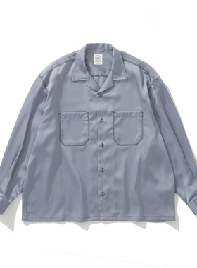 Army Logic 24FW 秋冬季长袖衬衫男蓝色双口袋简约休闲通勤风上衣