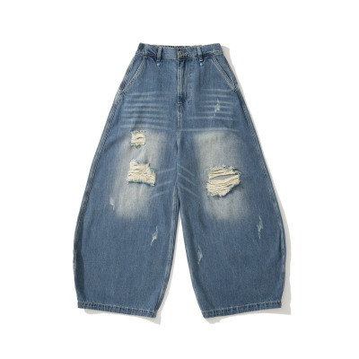 ArmyLogic宽松长款牛仔裤