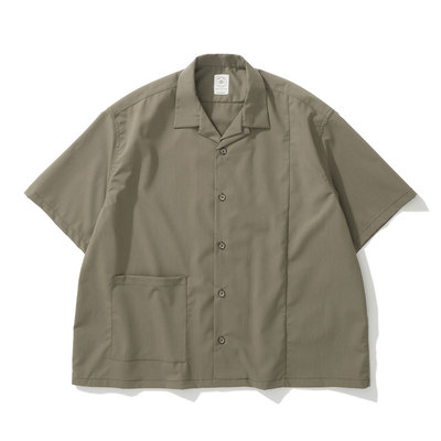ArmyLogic宽松短袖衬衫复古绿