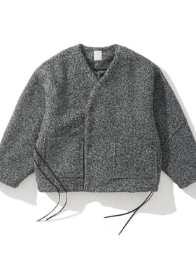 Army Logic 25FW 秋冬复古杂色肌理侧抽绳宽松休闲外套