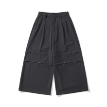Army Logic 24FW 秋冬季休闲裤男灰色铆钉设计解构宽松休闲阔腿裤