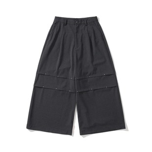 Logic 秋冬季 Army 24FW 休闲裤 男灰色铆钉设计解构宽松休闲阔腿裤