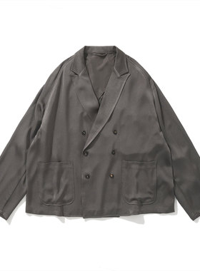 Army Logic 24FW 秋冬西装外套男灰色枪驳领双排扣休闲通勤风上衣