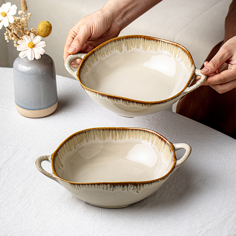 芦苇日式复古双耳拉面碗