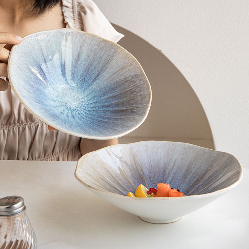 高颜值沙拉碗家用面碗陶瓷斗笠碗