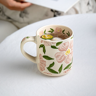 芦苇〖精致好看的杯子〗高颜值哑光马克杯家用陶瓷水杯情侣咖啡杯