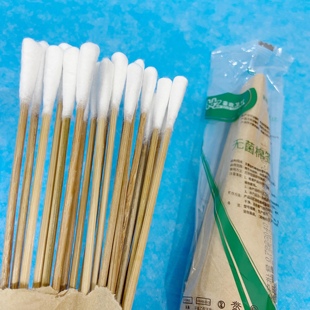 广州豪政卫材医用无菌棉签12cm硬质竹棉棒20支/小包