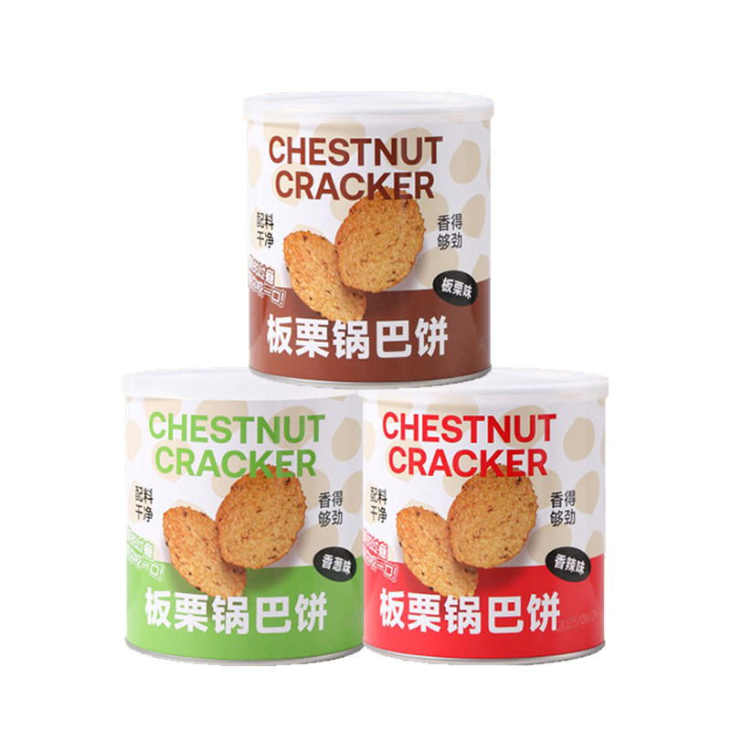 板栗锅巴饼180g薄脆过瘾米香浓郁配料干净即食零食板栗香辣香葱味