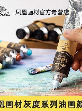 凤凰画材灰度油画颜料单支50ml毕加索艺术家高级灰套装成人绘画艺术特殊灰色系列创作打底免调颜色初学者美术