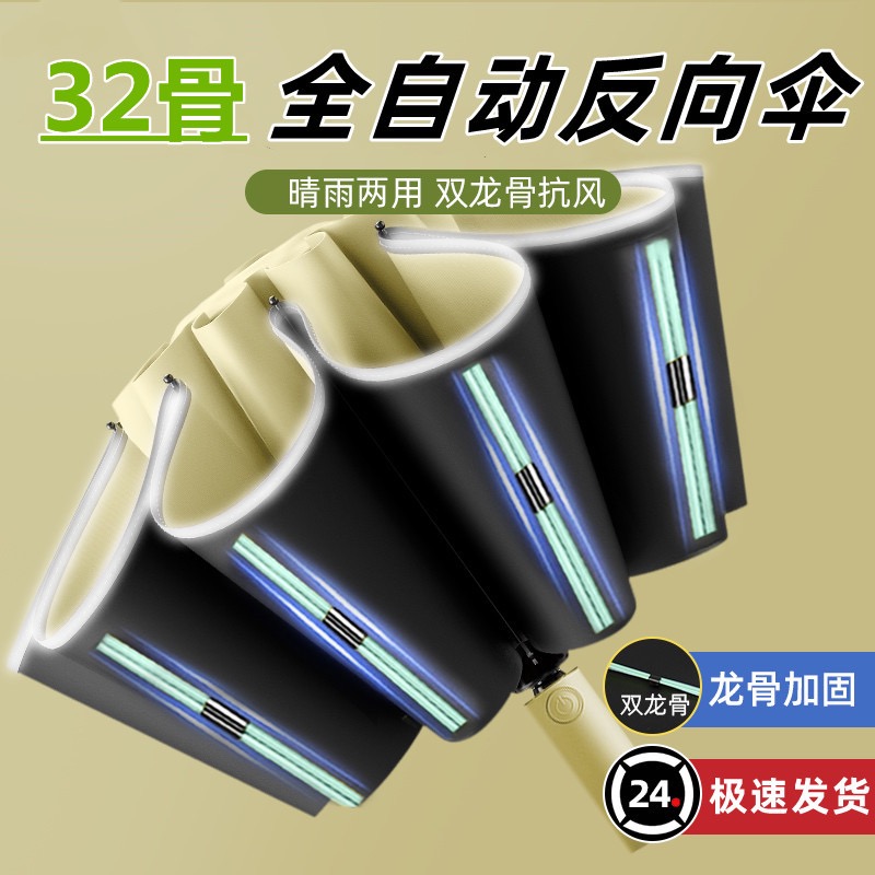 全自动反向伞折叠雨伞