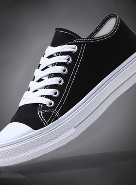 黑色小雏菊帆布鞋学生休闲运动跑步鞋时尚潮流百搭网红鞋潮鞋板鞋