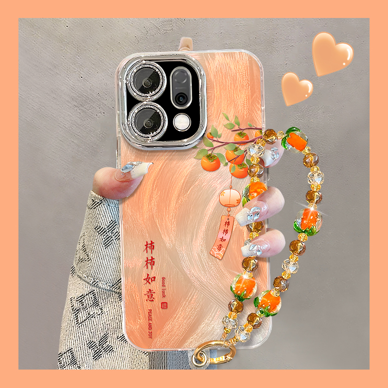 适用reno14羽纱壳柿柿如意手机壳