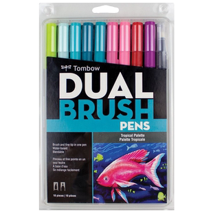 日本Tombow/蜻蜓AB-T软头水彩笔彩色毛笔BRUSH英文艺术字体入门练习填色涂鸦Dual Brush Pen Art Markers