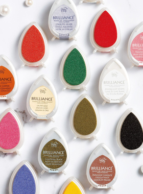 日本Tsukineko/月猫印台 BRILLIANCE BD 珠光橡皮章水滴纸用印泥