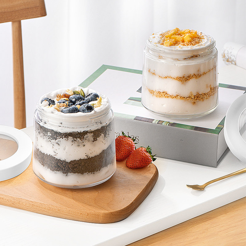 ASVEL 日本早餐杯隔夜燕麦杯密封便携玻璃酸奶杯麦片沙拉杯带盖勺,餐饮具,玻璃杯,淘宝优惠券,粉丝福利购,淘宝优惠卷