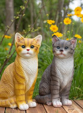 仿真小猫树脂装饰摆件
