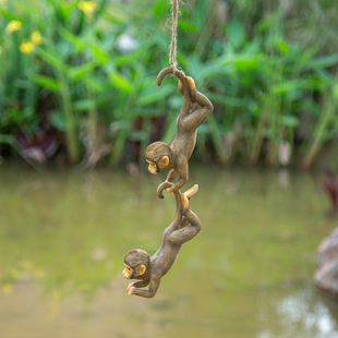 花园庭院户外猴子摆件花园装饰树脂园艺布置景观装饰品树上挂件